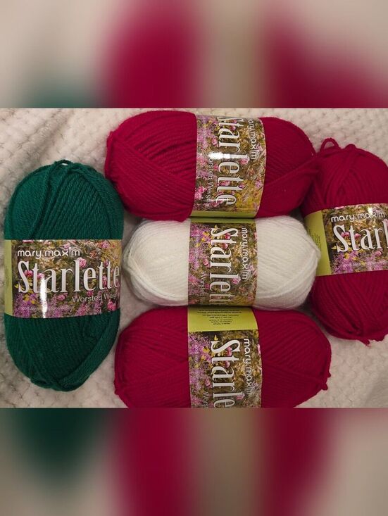 Mary Maxim Other - 🎄🎁CHRISTMA YARN LOT Mary Maxim Starlette Worsted Weight Yarn Bundle 4 Skeins